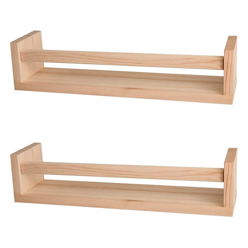 2-Piece Floating Wall Bookshelf